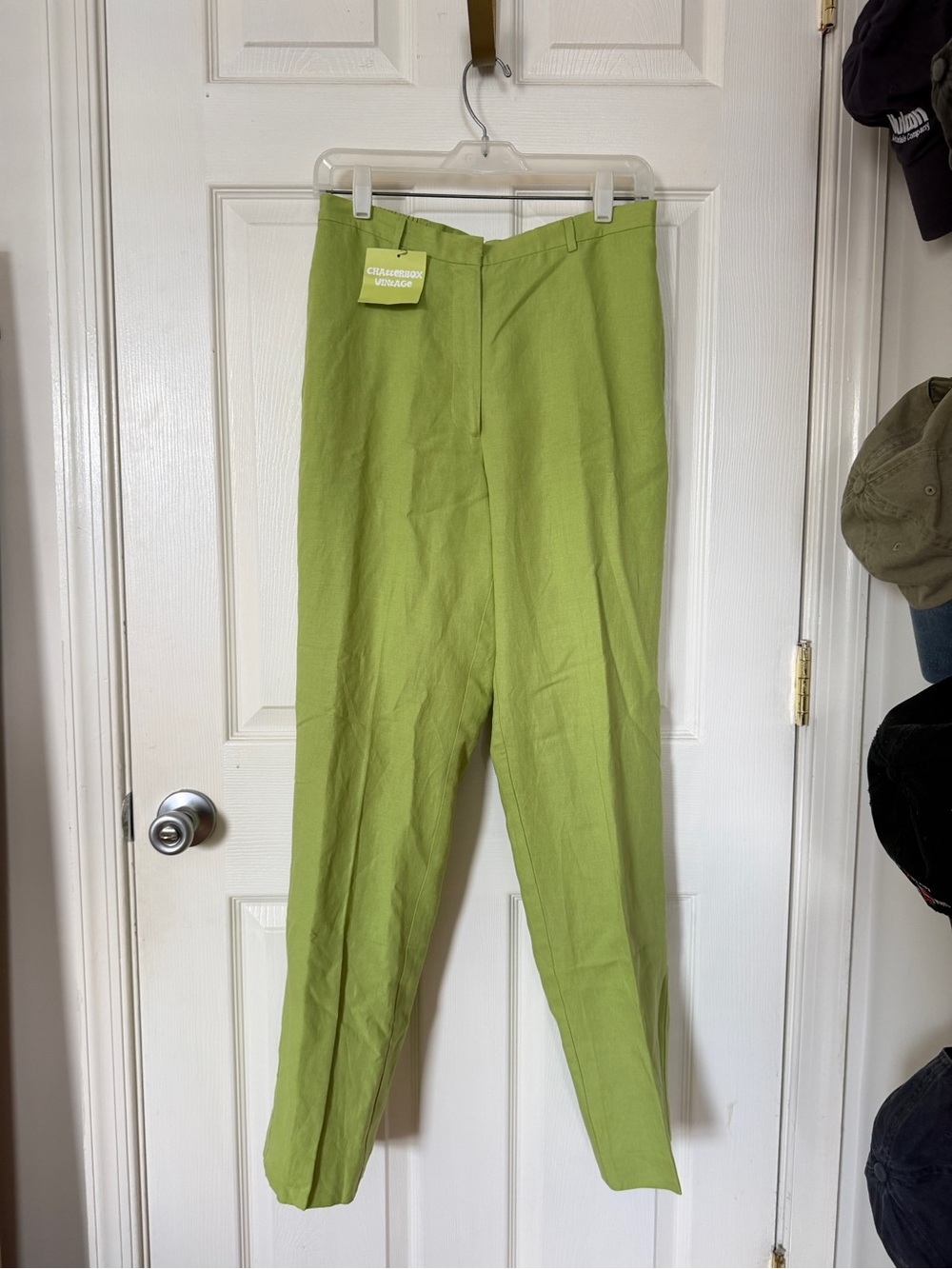 Vintage David Brooks Green Linen Straight Leg Pants